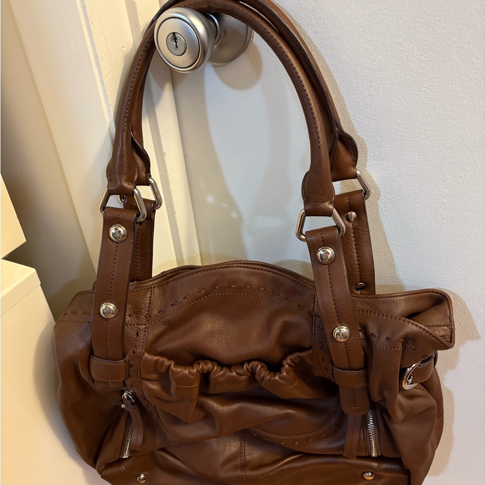 NWOT REALLY Nice Quality Leather Elegant Brown Handbag